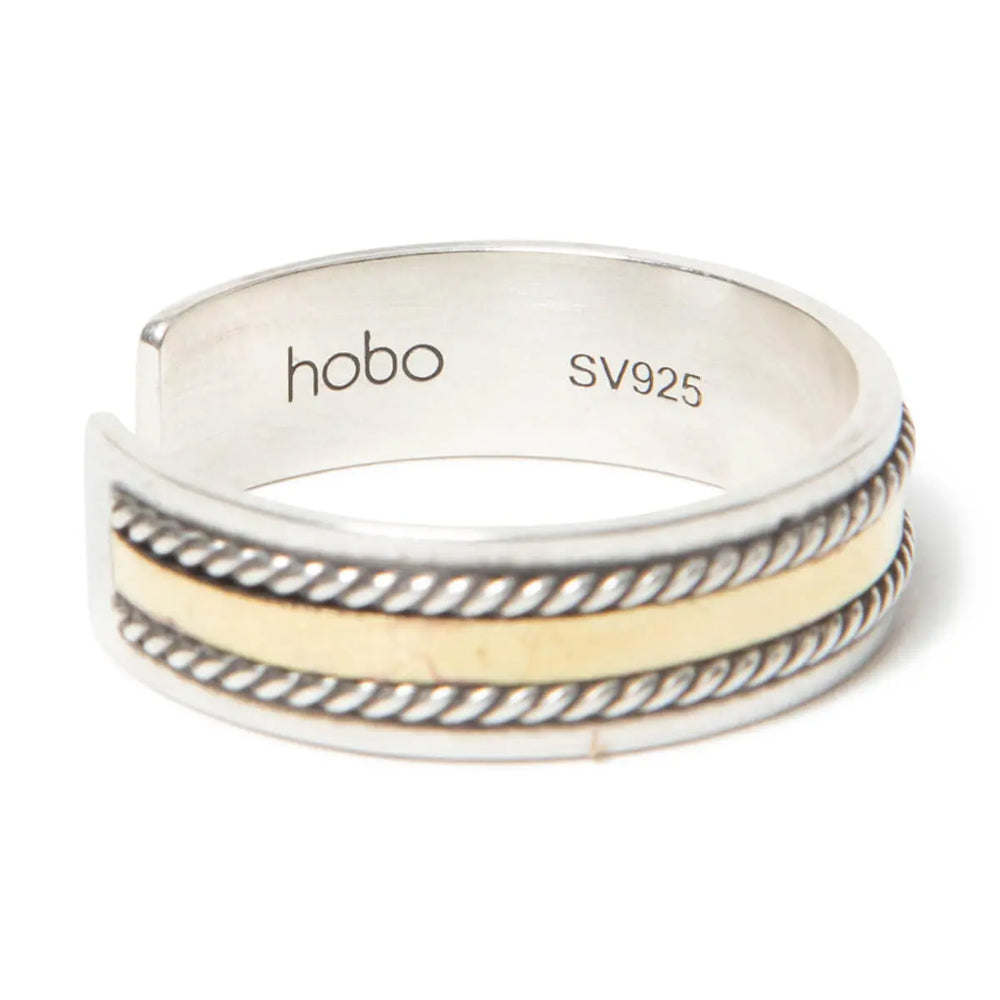 ROPE RING 925 SILVER with BRASS