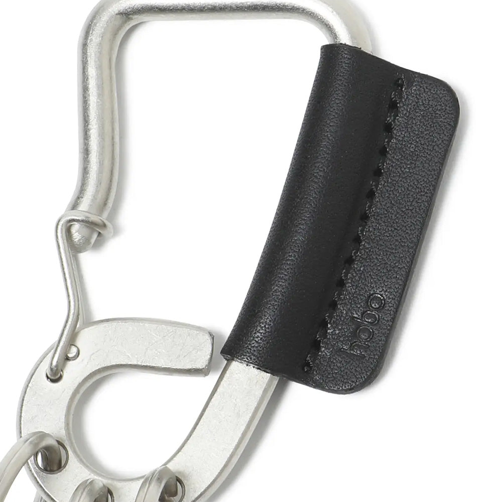 CARABINER KEY RING L with COW LEATHER