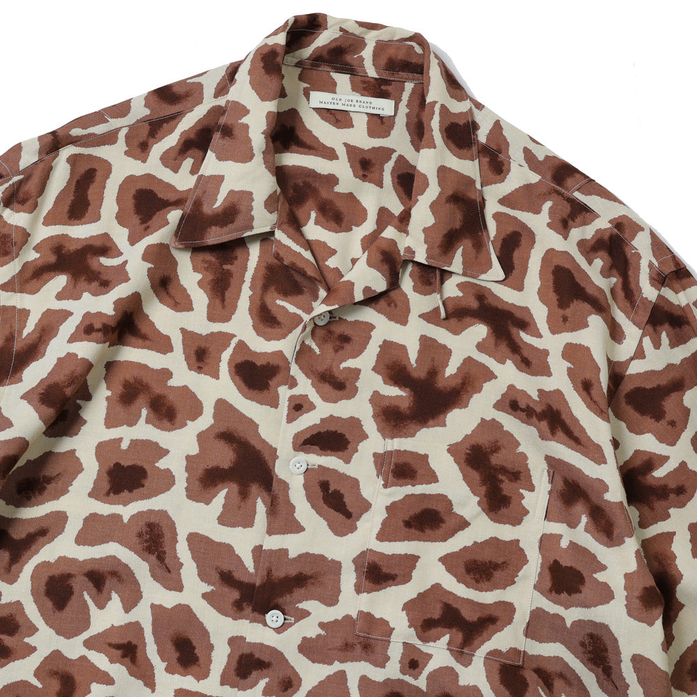 ORIGINAL PRINTED OPEN COLLAR SHIRTS (Giraffe) Long-sleeve