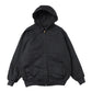 Black denim zip parka