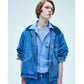 Unlikely Open Collar Work Chambray with Flower