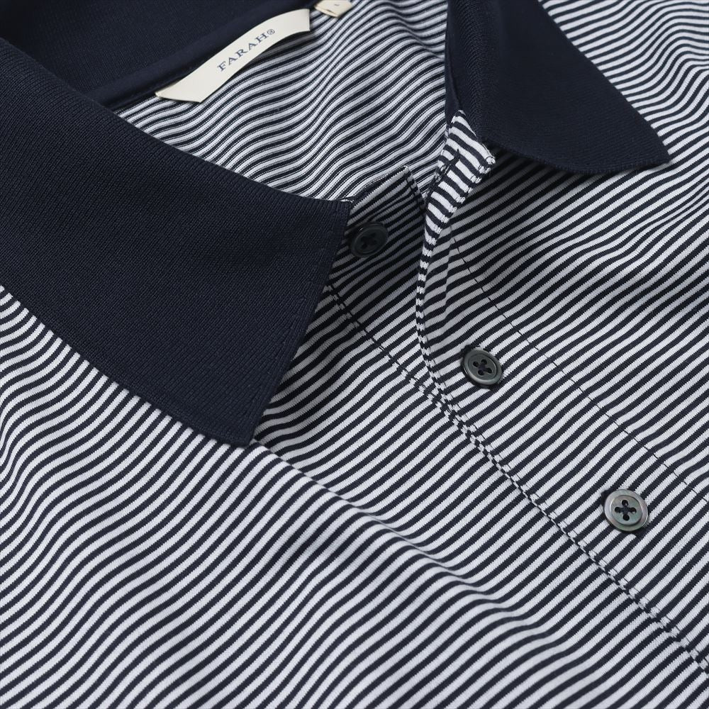 Narrow Striped L/S Polo Shirt