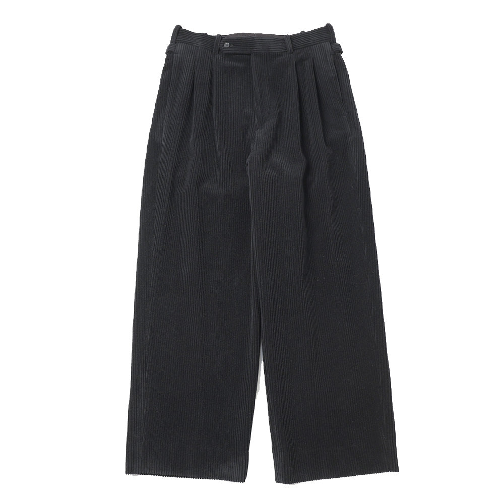 Wool Corduroy Wide Tapered Trousers