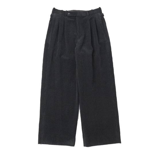 Wool Corduroy Wide Tapered Trousers