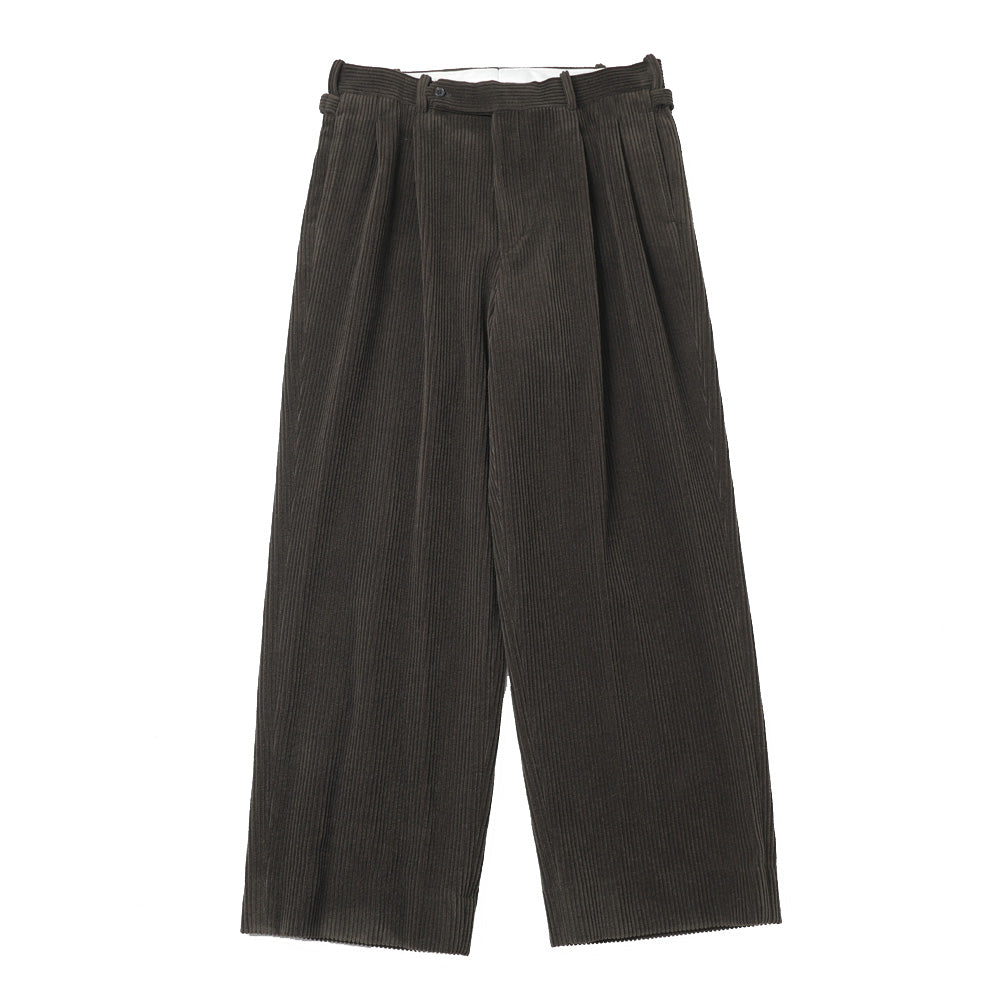 Wool Corduroy Wide Tapered Trousers