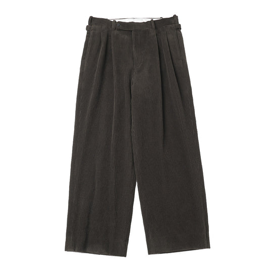 Wool Corduroy Wide Tapered Trousers