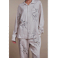 Original Print Open Collar Shirt (Animal Drawing) Long-Sleeve