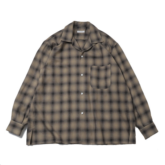 Wool Ombre Open Collared Shirt