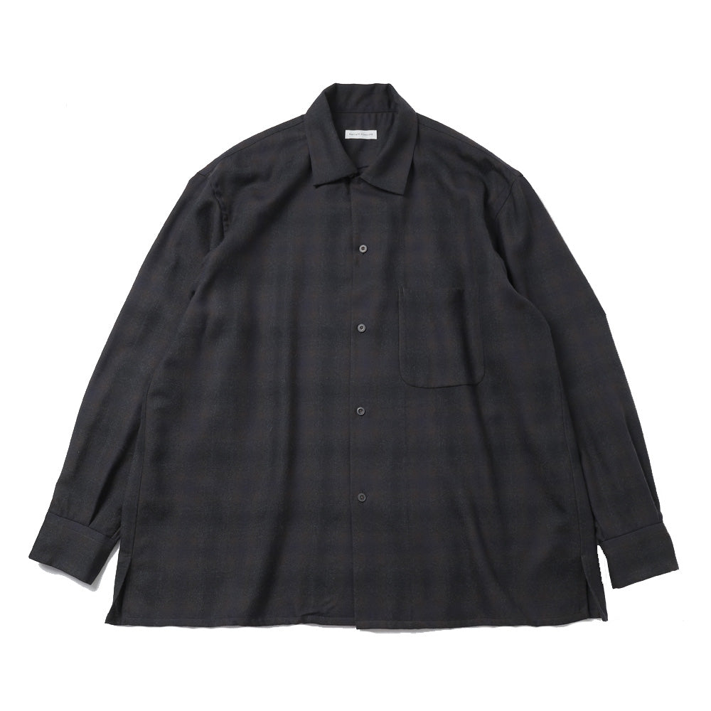Wool Ombre Open Collar Shirt