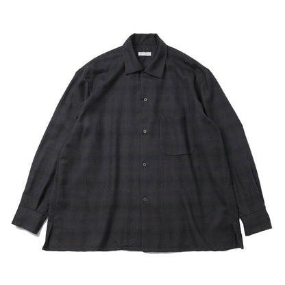 Wool Ombre Open Collar Shirt