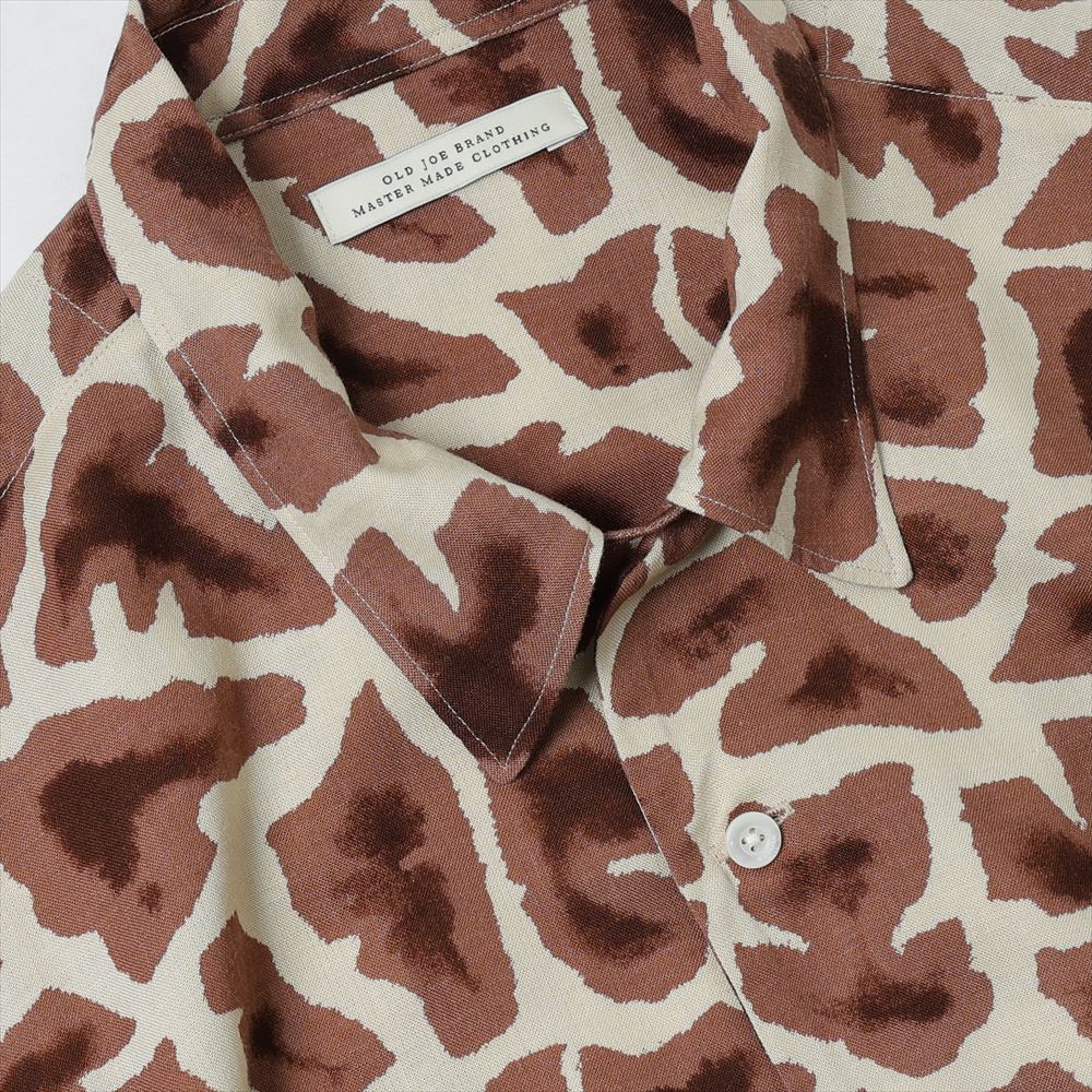 ORIGINAL PRINTED OPEN COLLAR SHIRTS (Giraffe) Short-sleeve