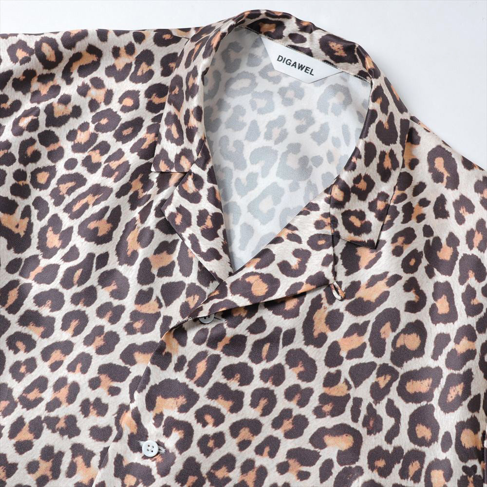 Silk open collar SS shirt