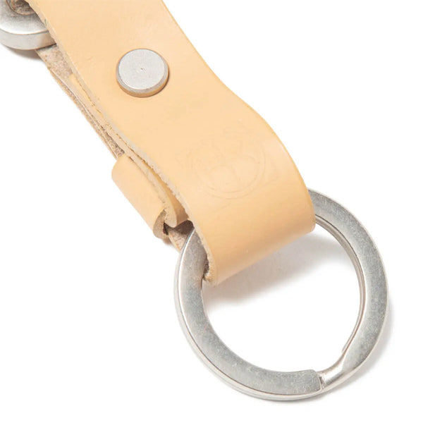 BUTTON STUD KEY RING SMOOTH COW LEATHER