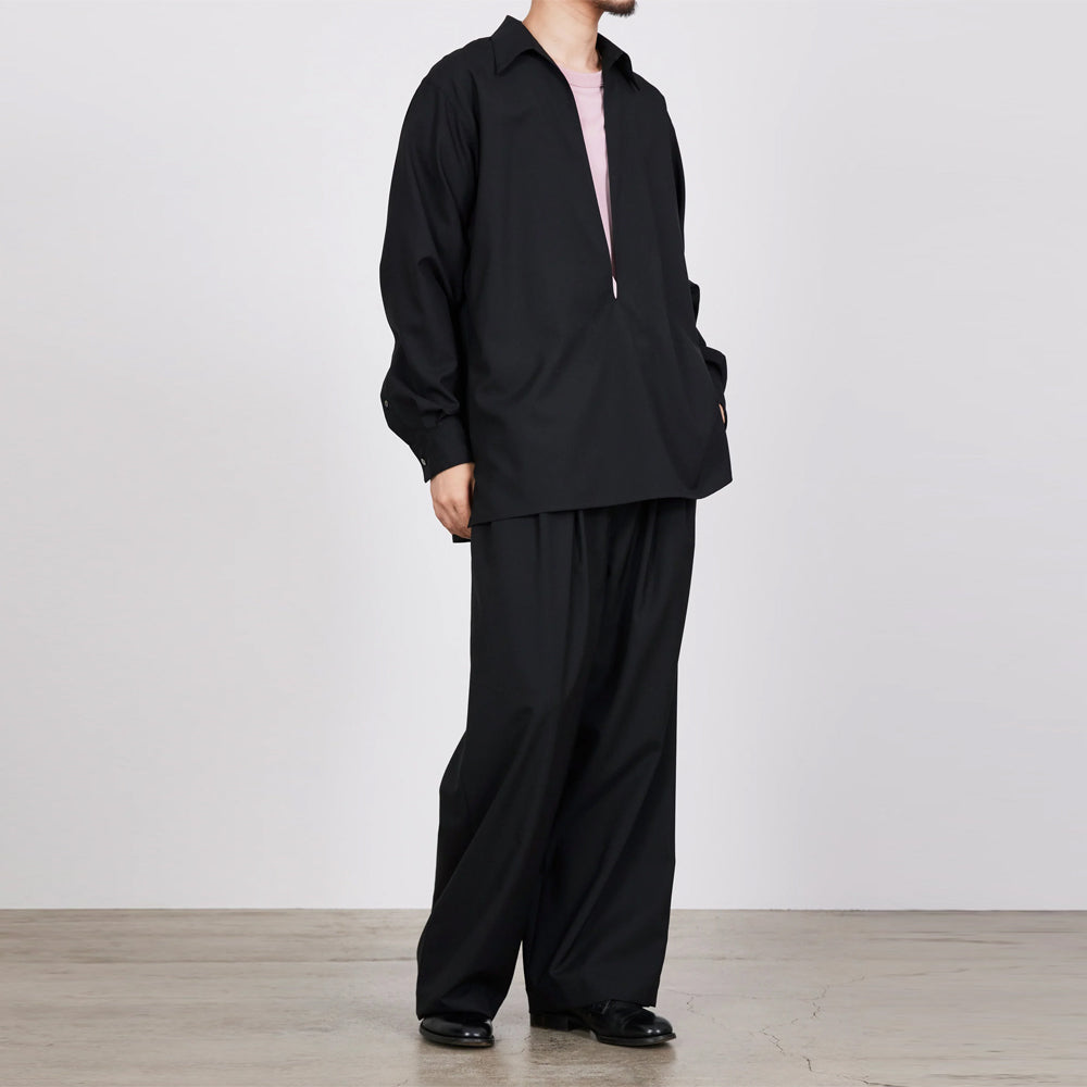 TRIPLE PLEATED EASY TROUSERS ORGANIC WOOL 2/80 TROPICAL