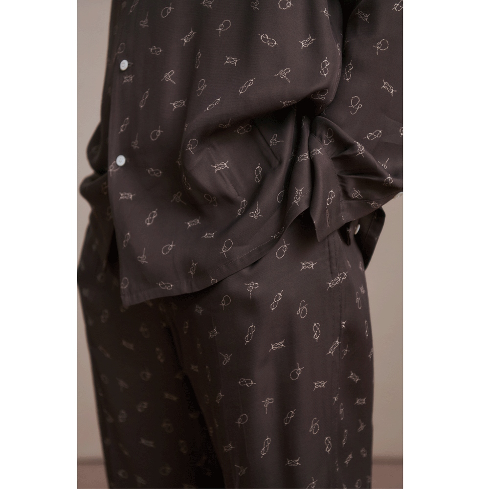ORIGINAL PRINTED OPEN COLLAR SHIRTS (ROPE KNOT) Long-sleeve 5/2 Length