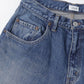 インディゴ スビンコットン 13.5oz バギーデニム(Medium Dark Blue Damage)