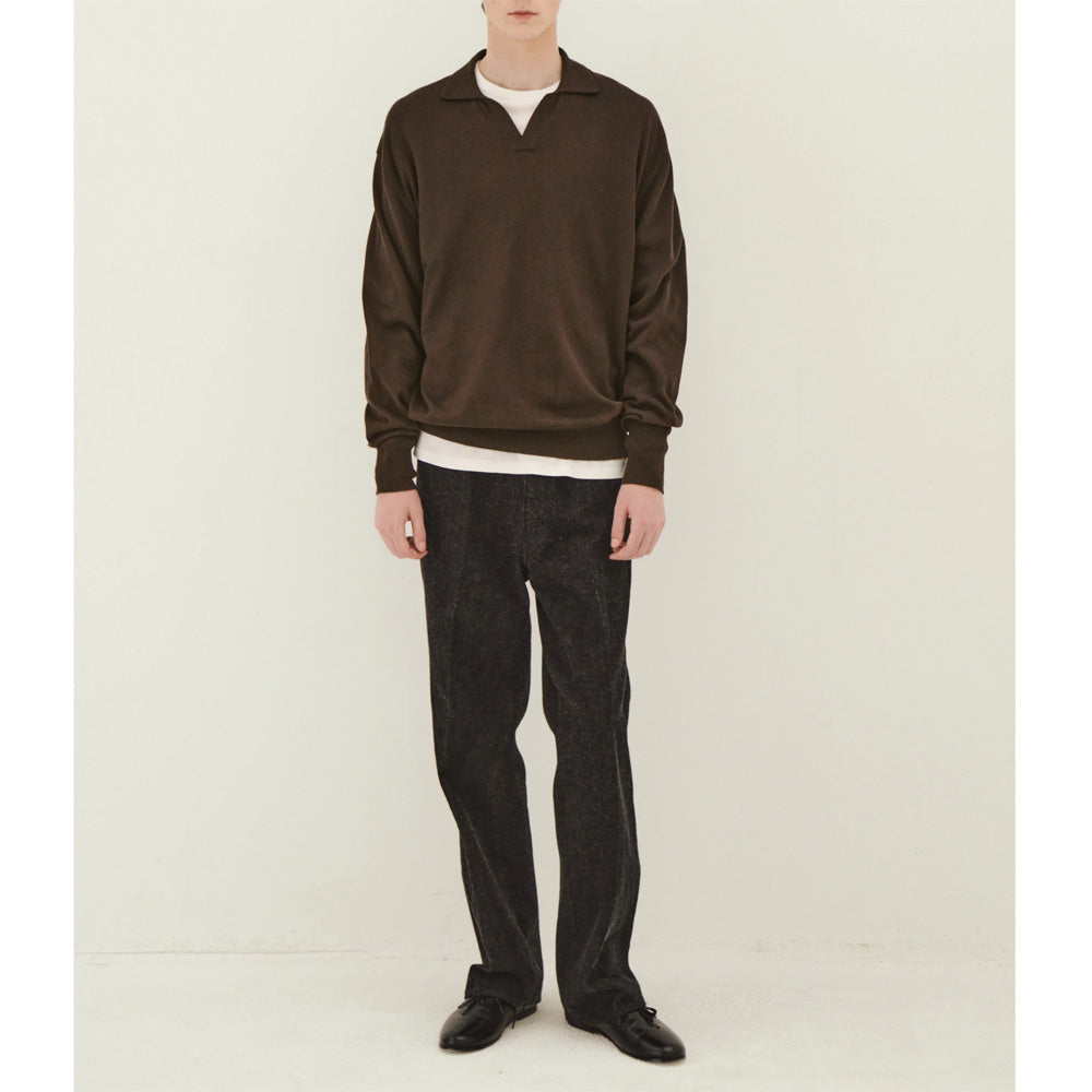 トップス KAPTAIN SUNSHINE KNIT SKIPPER SHIRT LS KAPTAIN SUNSHINE Cotton Knit Skipper Shirt