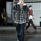Distressed Hooded Check Shirts (GRAY)