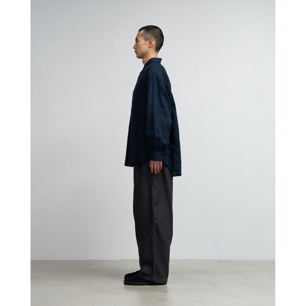 Linen L/S Oversized Regular Collar Shirt