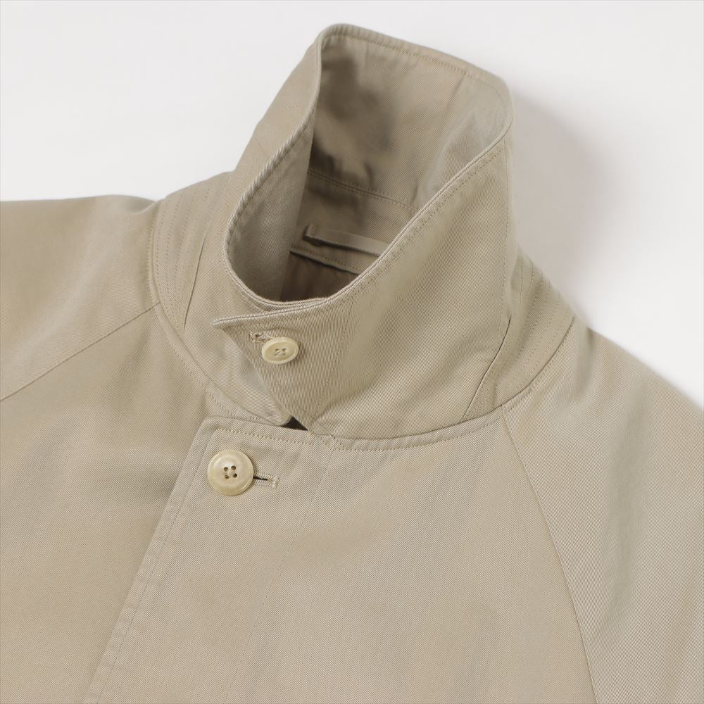 Cotton gabardine bal collar coat