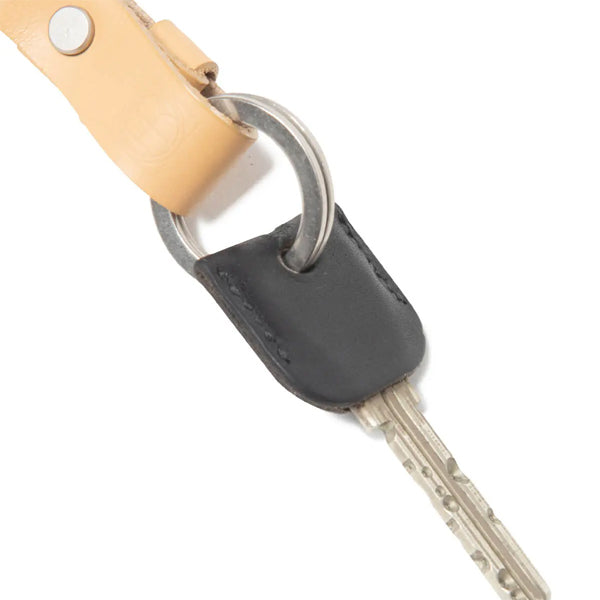 BUTTON STUD KEY RING SMOOTH COW LEATHER