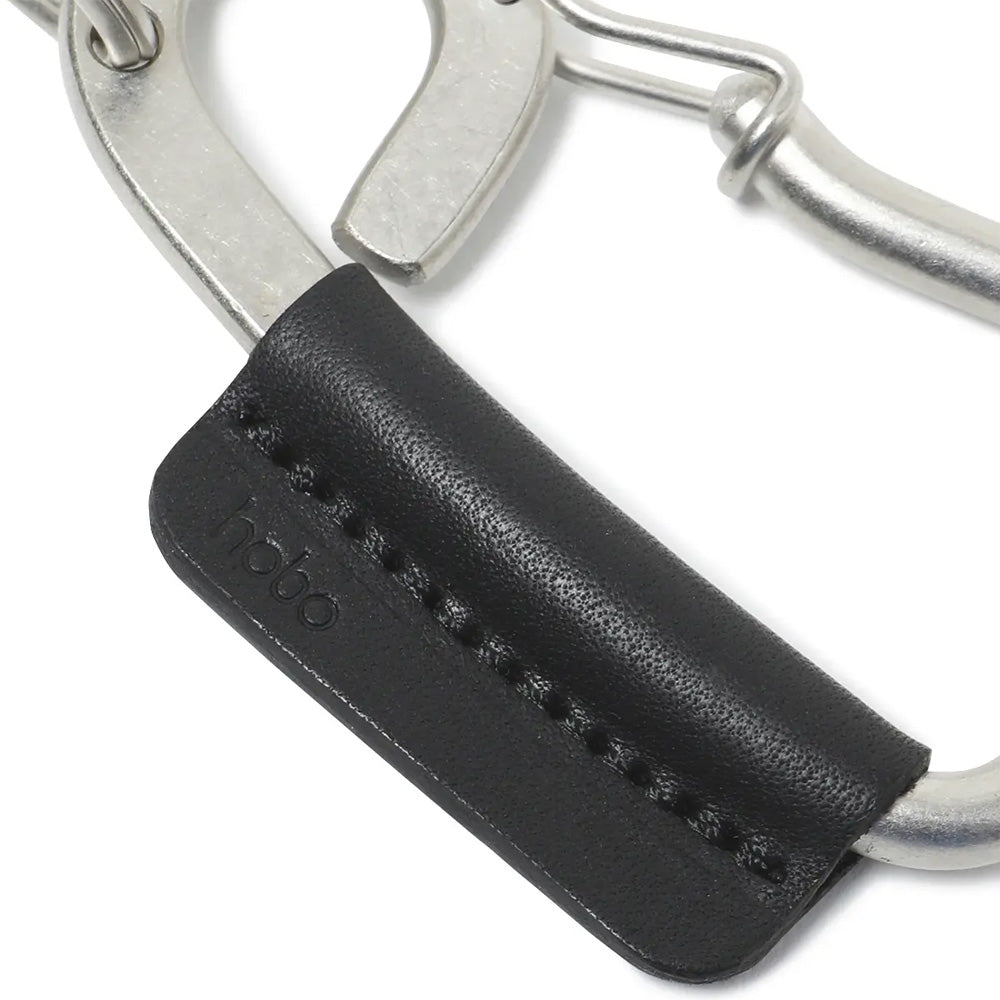 CARABINER KEY RING L with COW LEATHER