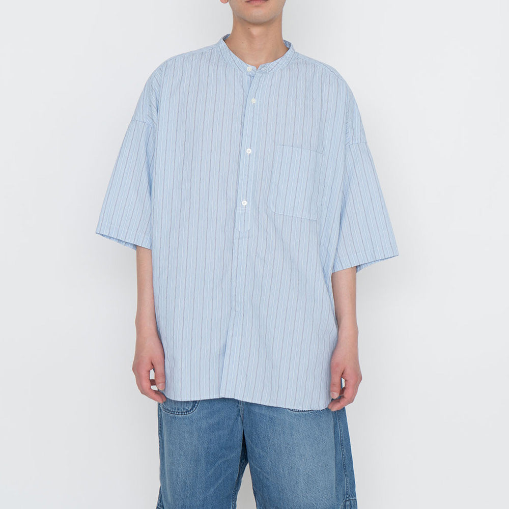 Band Collar Dobby Stripe S/S Shirt