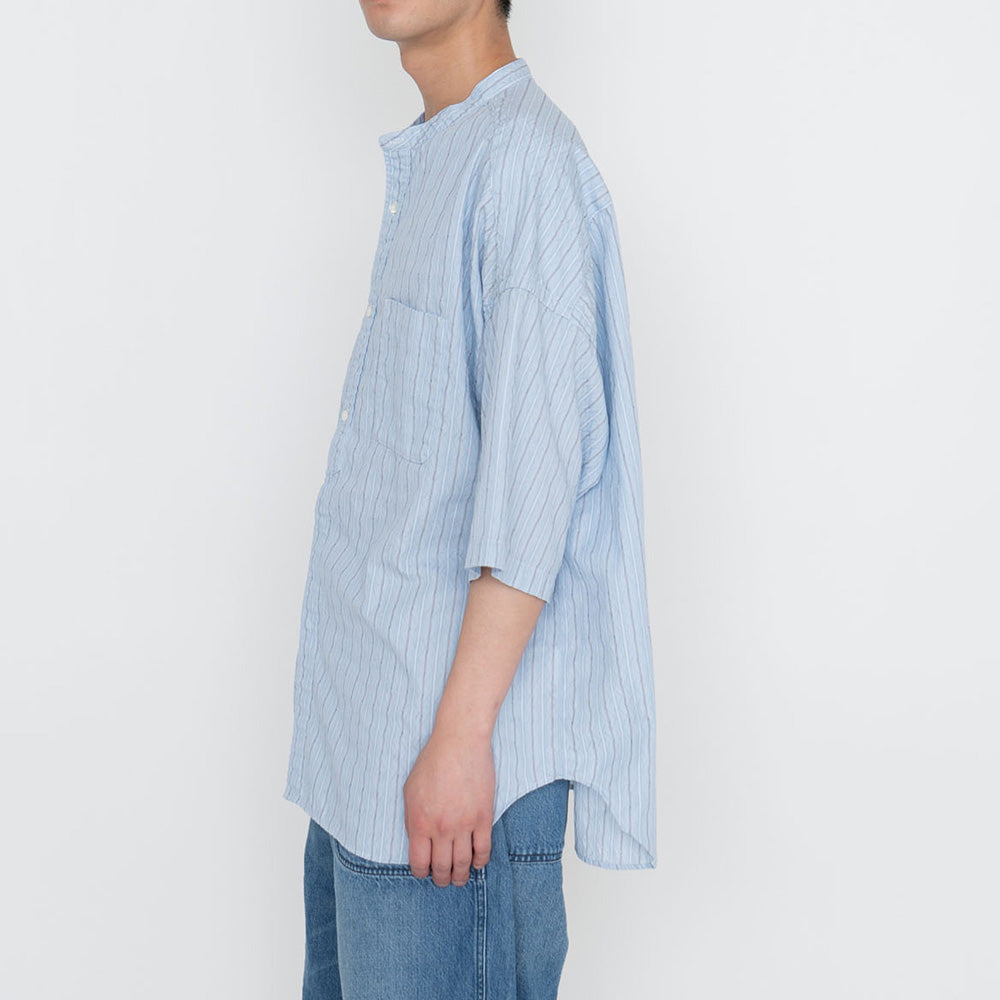 Band Collar Dobby Stripe S/S Shirt