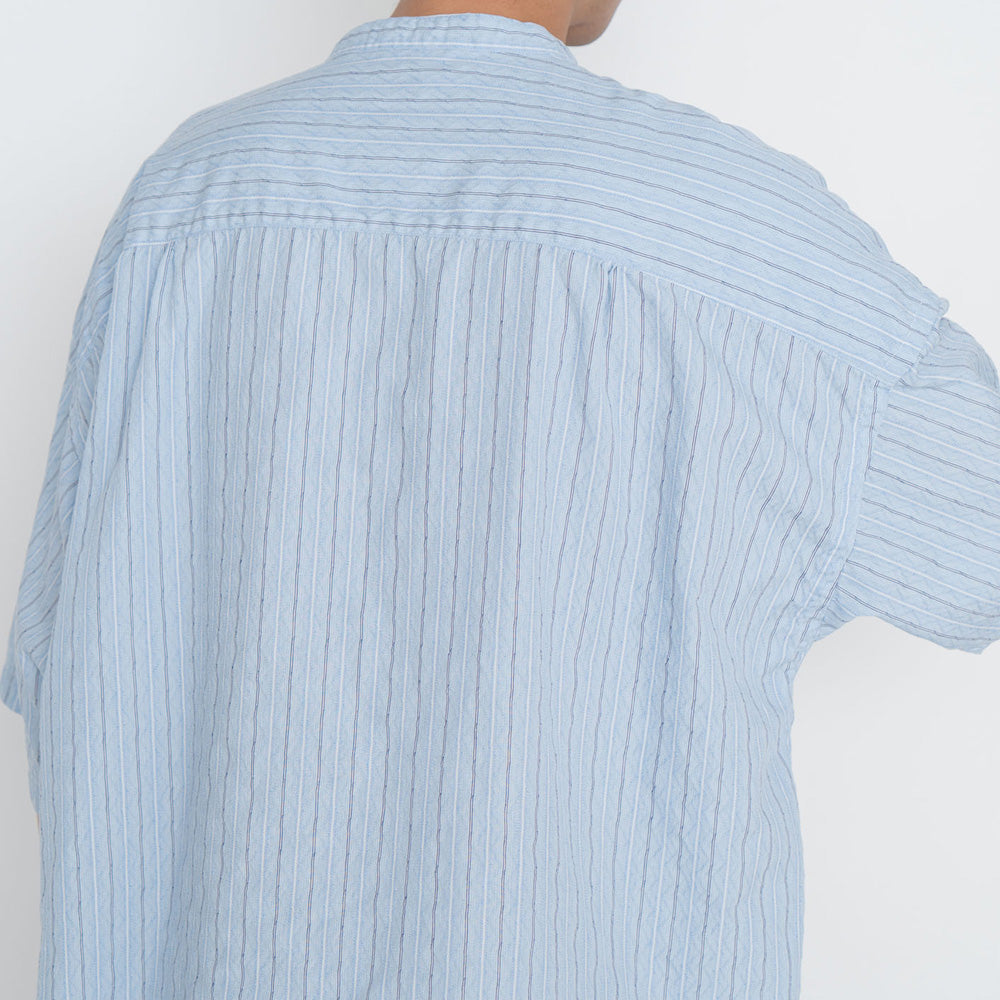 Band Collar Dobby Stripe S/S Shirt