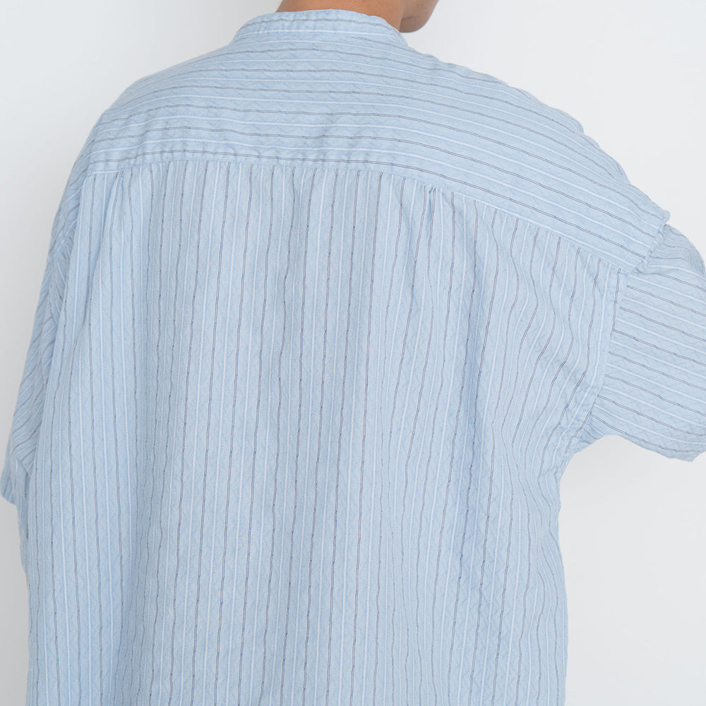 Band Collar Dobby Stripe S/S Shirt
