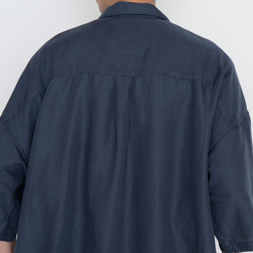 Open Collar Cupra Hemp S/S Shirt