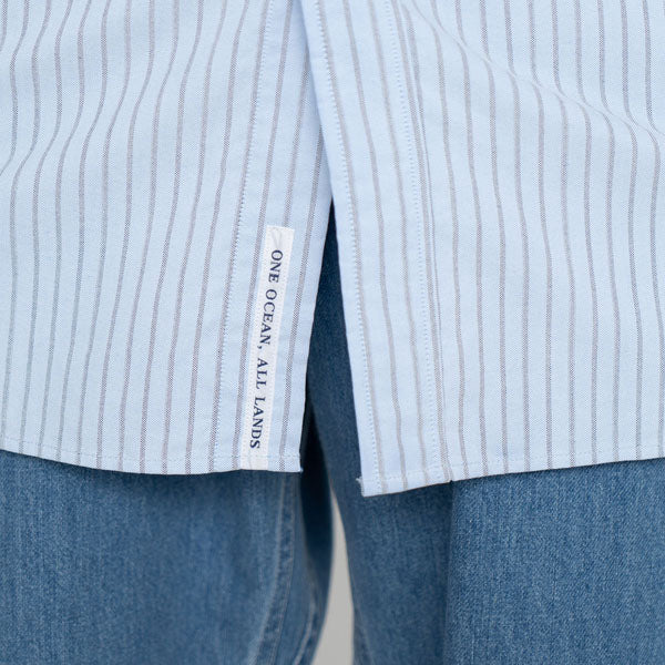 Button Down Stripe Wind Shirt