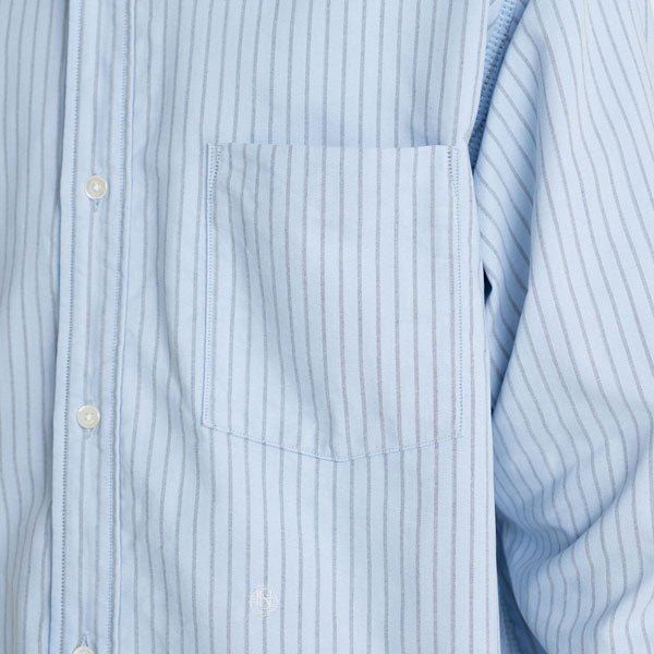 Button Down Stripe Wind Shirt