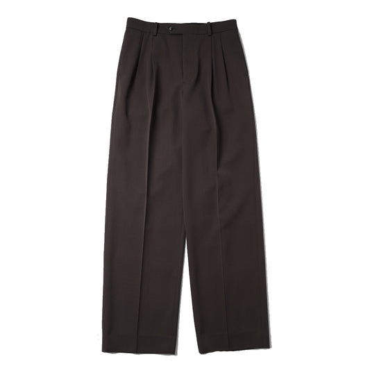 LIGHT WOOL MAX GABARDINE TWO-TUCK SLACKS