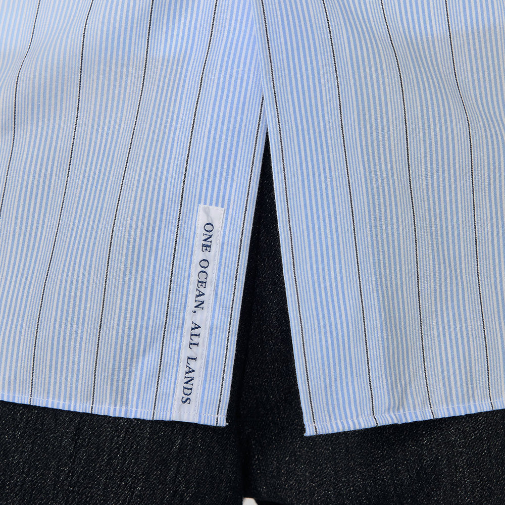 Regular Collar Stripe Wind Shirt