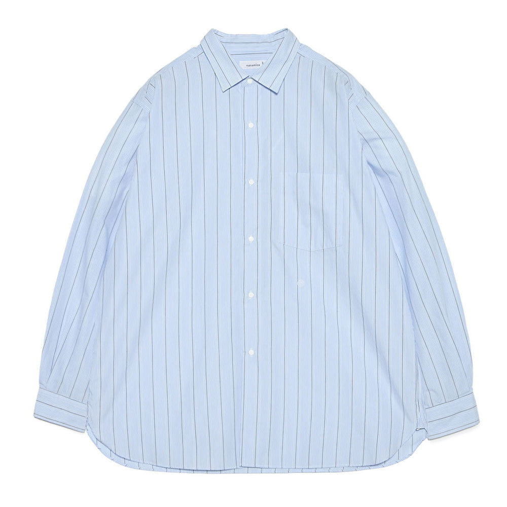 nanamica (ナナミカ) Regular Collar Stripe Wind Shirt S26SG086