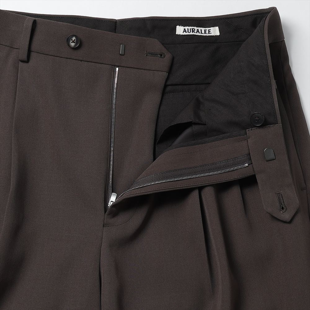 LIGHT WOOL MAX GABARDINE TWO-TUCK SLACKS