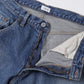インディゴ スビンコットン 13.5oz バギーデニム(Medium Dark Blue Damage)
