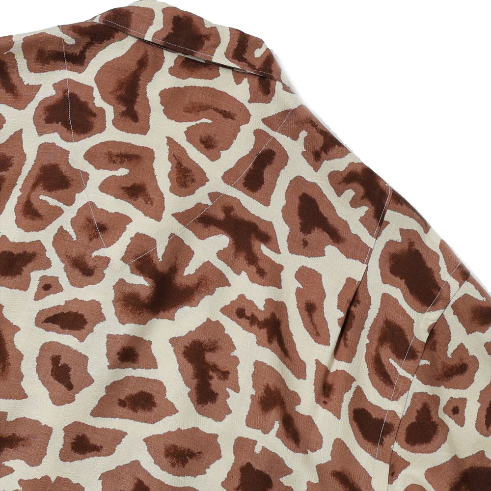 ORIGINAL PRINTED OPEN COLLAR SHIRTS (Giraffe) Short-sleeve