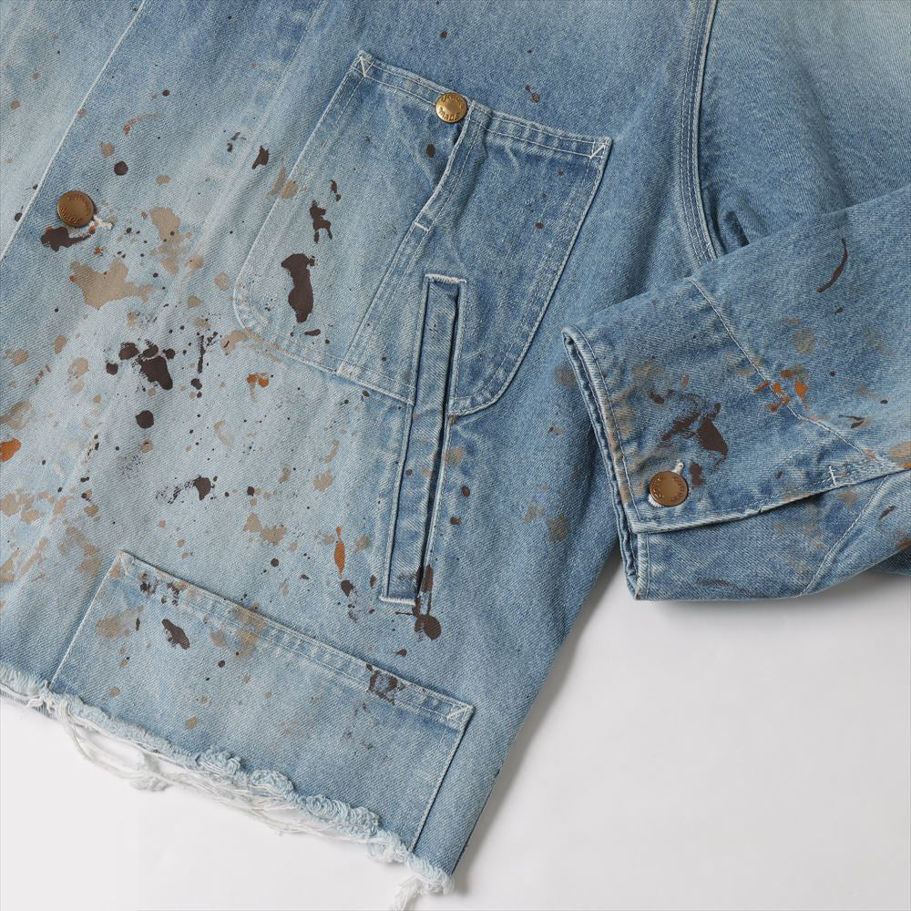 CUT OFF DENIM COVERALL
