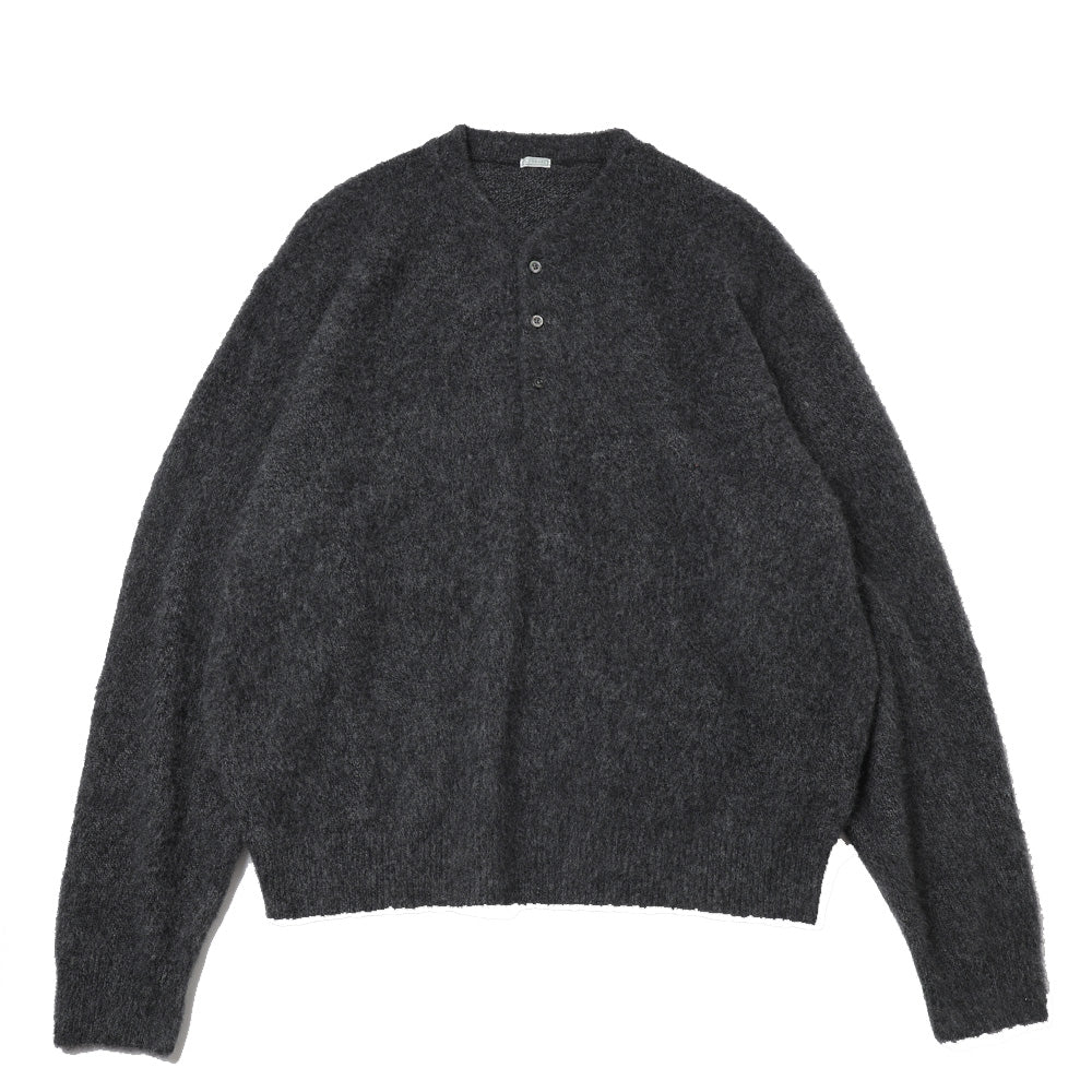 Cashmere Middle Gauge Henley Neck Sweater