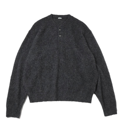 Cashmere Middle Gauge Henley Neck Sweater