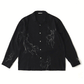 Original Print Open Collar Shirt (Animal Drawing) Long-Sleeve