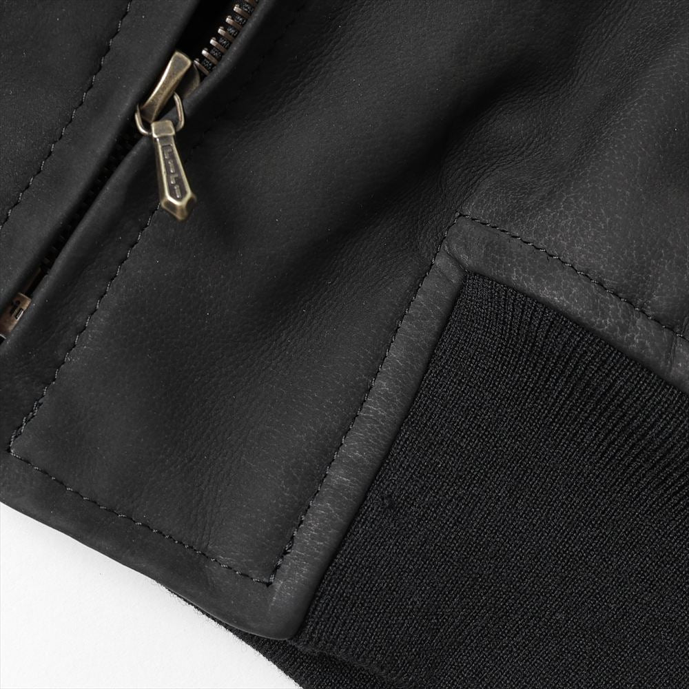 Nubuck Leather Rib Blouse 8/30mae