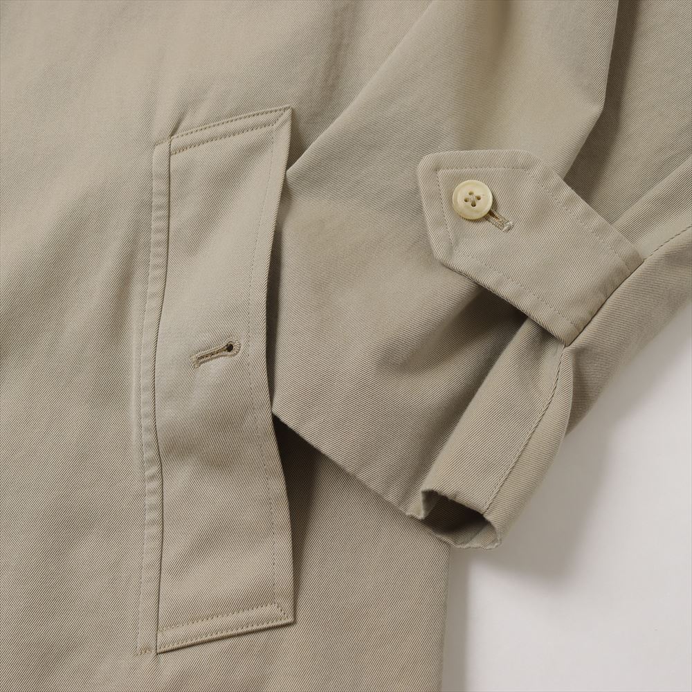 Cotton gabardine bal collar coat