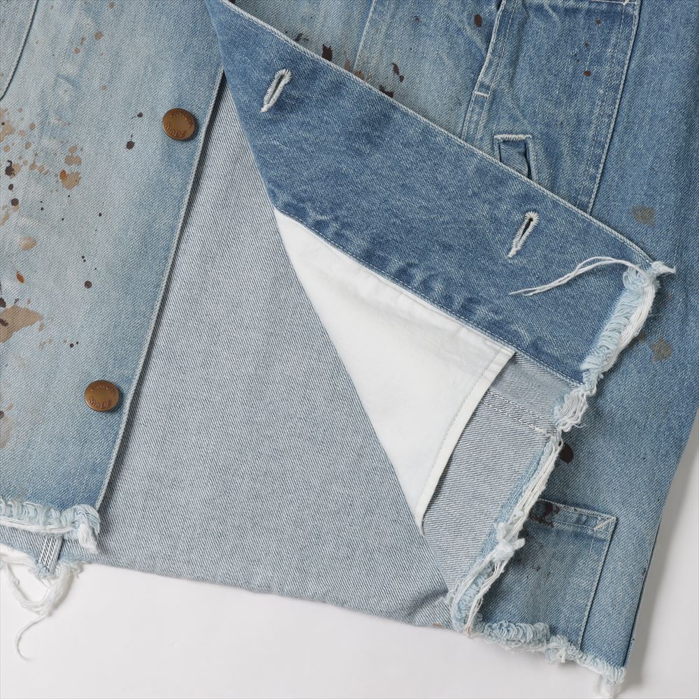 CUT OFF DENIM COVERALL