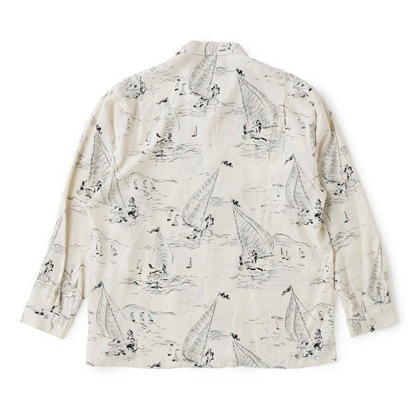 ORIGINAL PRINTED OPEN COLLAR SHIRTS(MARINE)L/S