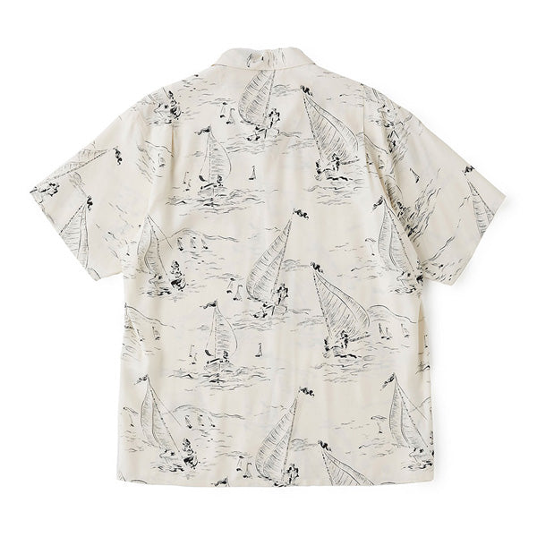 ORIGINAL PRINTED OPEN COLLAR SHIRTS(MARINE) S/S