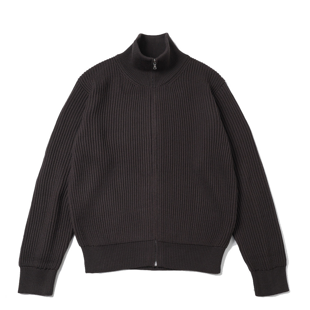 Stand Collared Double Rib Knit