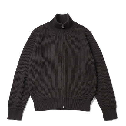 Stand Collared Double Rib Knit